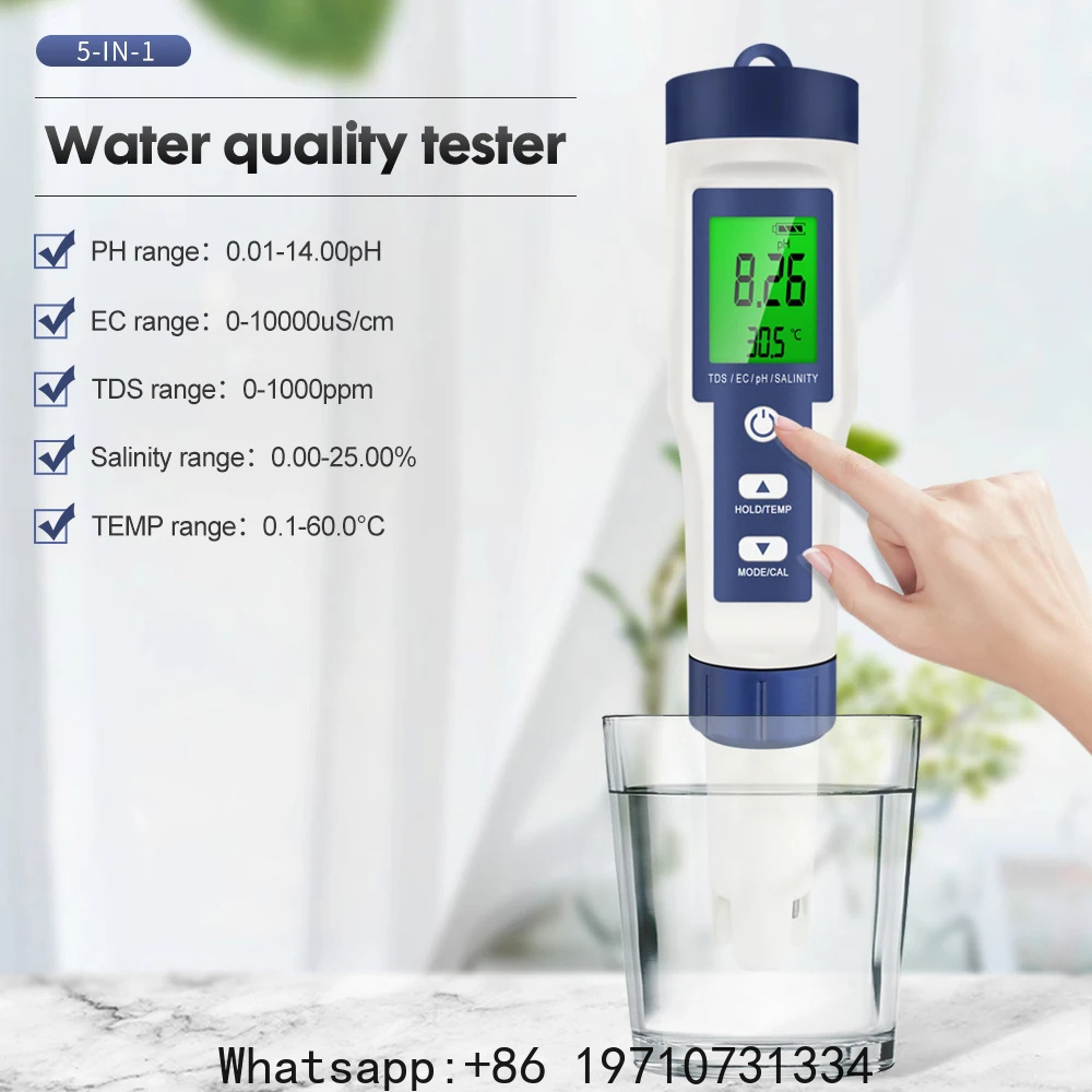 Ph Meter Digital Water Tester - 5 In 1 Dijital PH Ölçer
