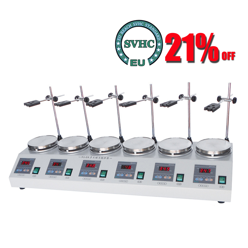 Lab Magnetic Stirrer Hot Plate - 6 kafalı Manyetik Isıtma Karıştırıcı Çok