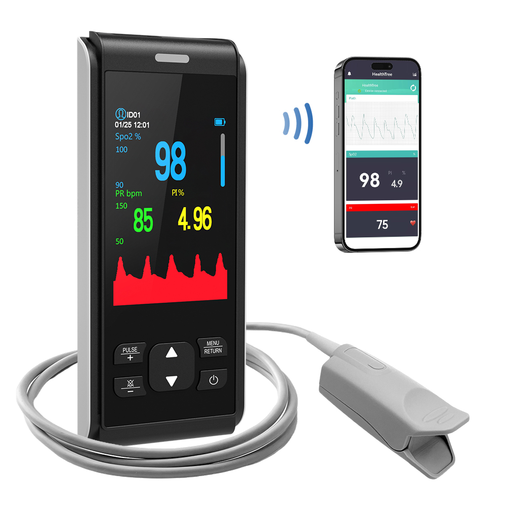 Pulse Oximeter Fingertip Rechargeable - HealthTree El Nabız Oksimetresi Yetişkin Nabız