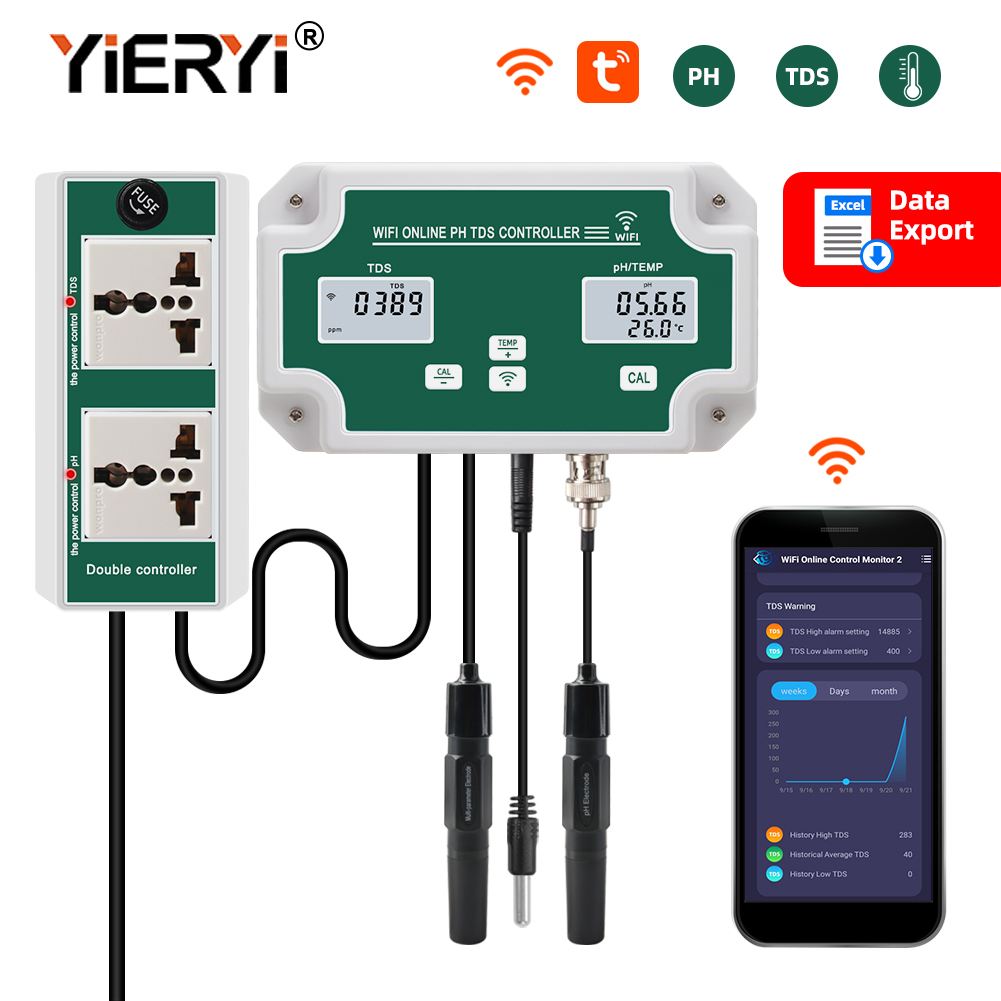 Ph Meter Digital Water Tester - Yieryi yeni WIFI akıllı akvaryum PH