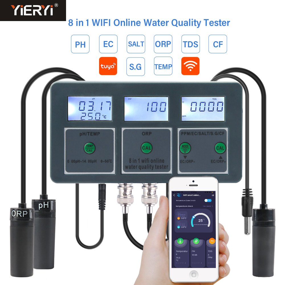 WiFi Tuya akıllı PH ölçer veri - Ph Meter Digital Water Tester incelemesi ve fiyatı