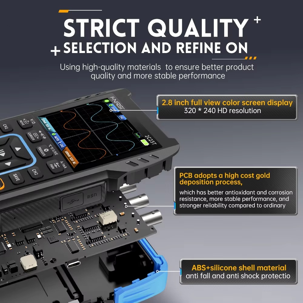 FNIRSI 2C23T 3'ü 1 Arada 50MS/ - Fnirsi Digital Oscilloscope Handheld incelemesi ve fiyatı