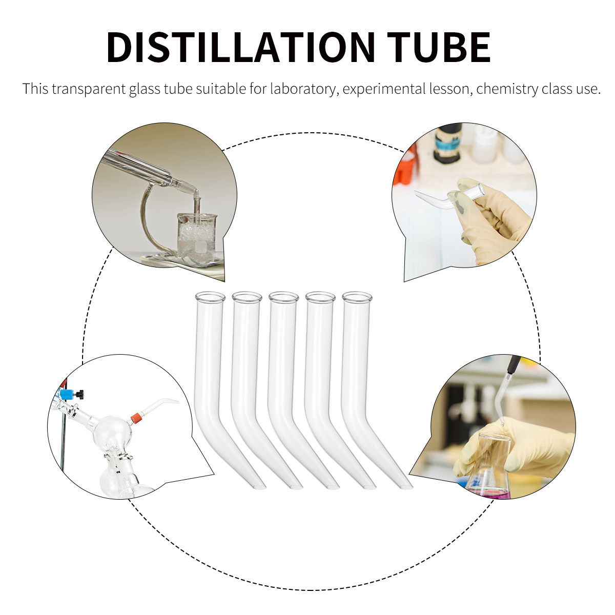 5 adet cam damıtma tüpü şeffaf - Lab Equipment incelemesi ve fiyatı