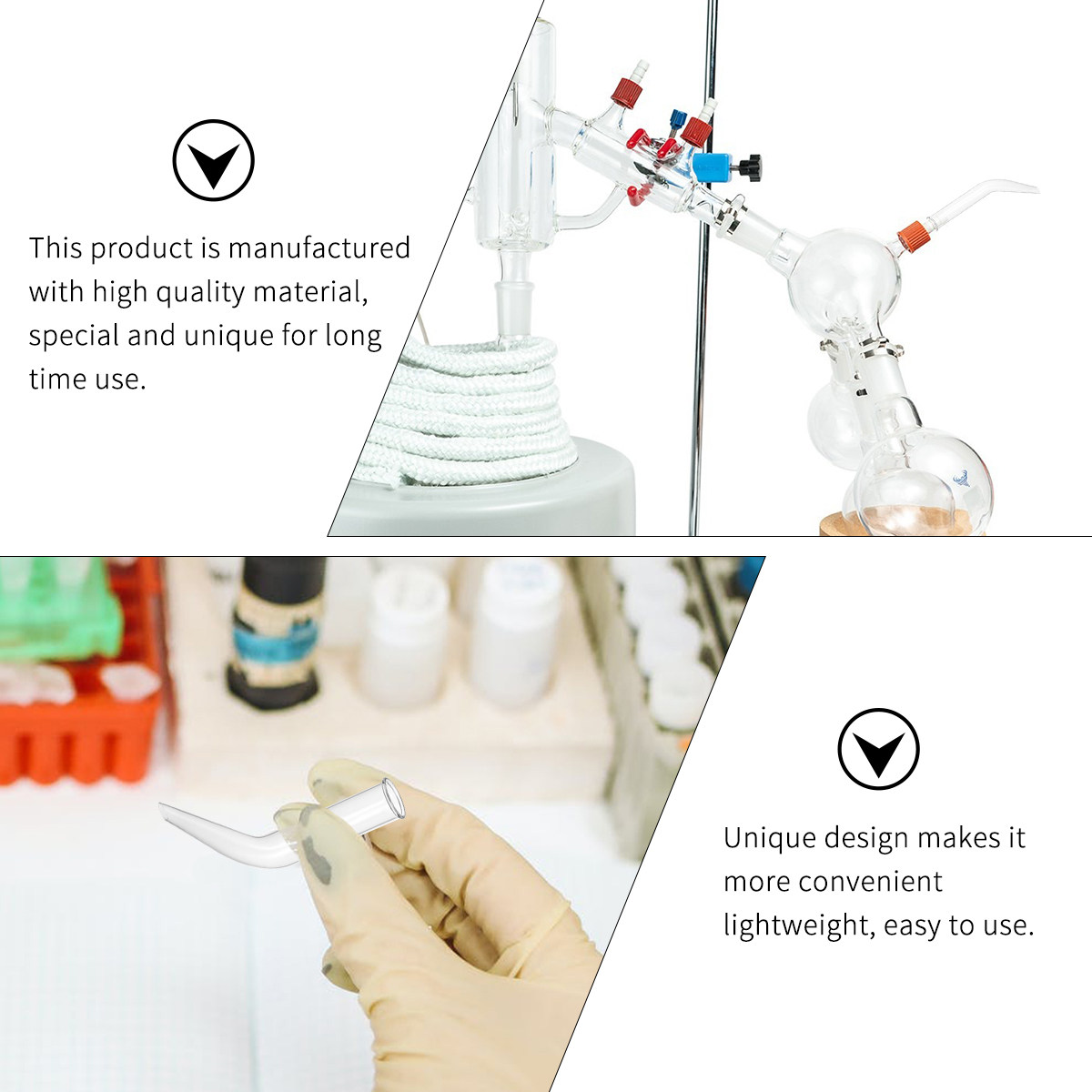 5 adet cam damıtma tüpü şeffaf - Lab Equipment incelemesi ve fiyatı