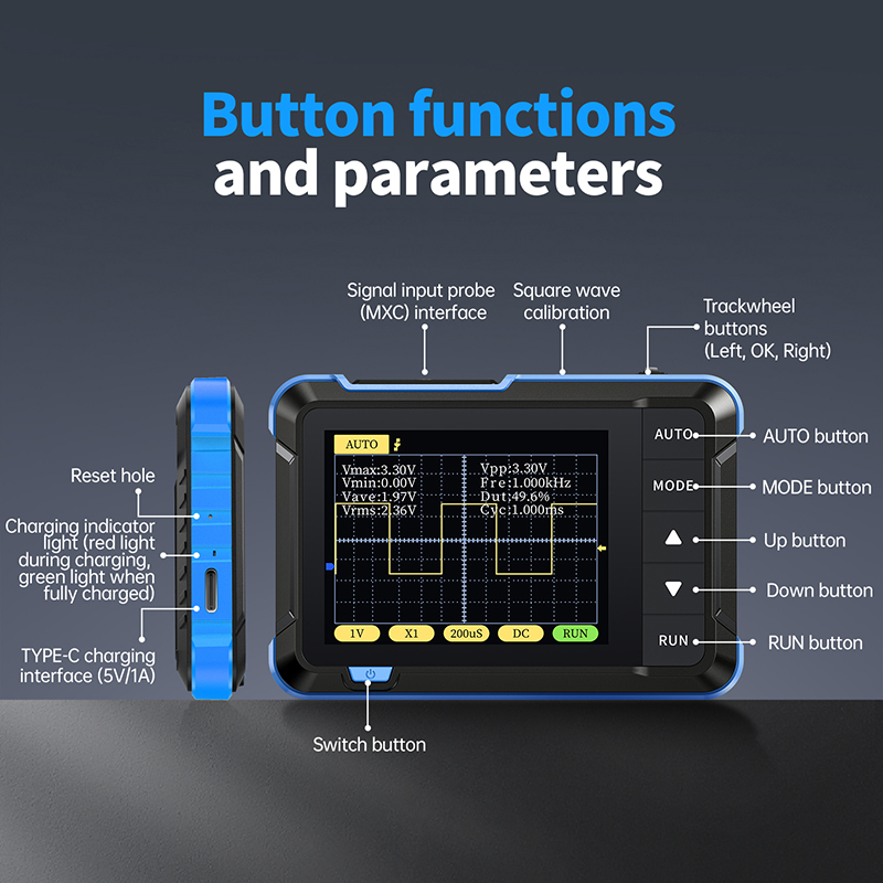 FNIRSI DSO152 Mini el dijital  - Fnirsi Digital Oscilloscope Handheld incelemesi ve fiyatı