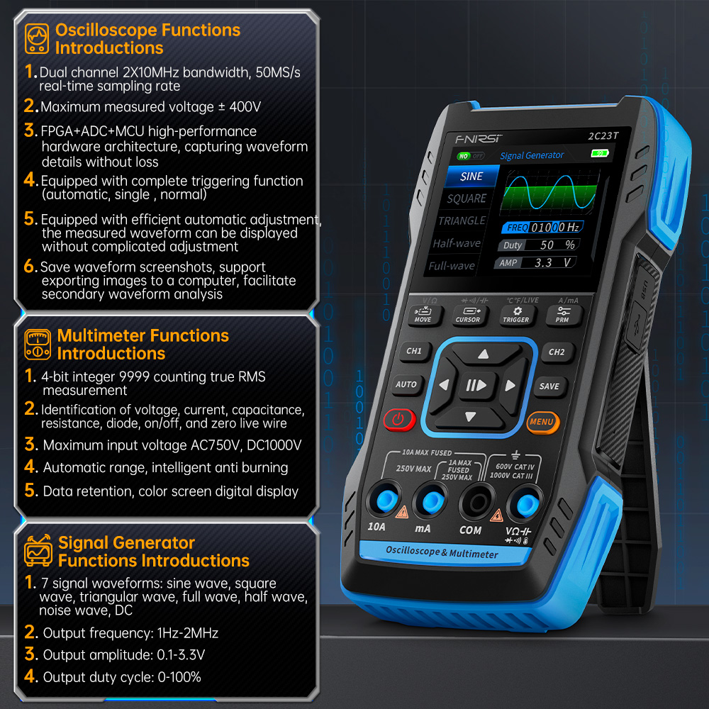FNIRSI 2C23T El Dijital Osilos - Fnirsi Digital Oscilloscope Handheld incelemesi ve fiyatı